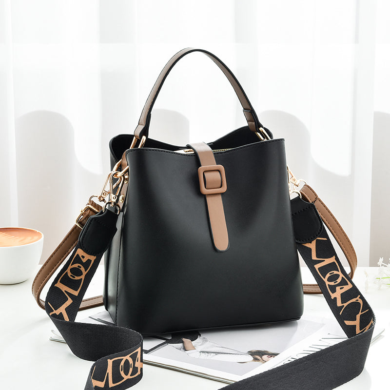 Trendy Fashion Shoulder Bag - Crossbody Foreign Trade Bucket Custom Logo Women's Messenger Bags PU Lady Bag